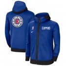 Men's Los Angeles Clippers Blue Showtime Performance Full Zip Hoodie Jacket
