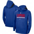Men's Los Angeles Clippers Blue Spotlight On Court Practice Performance Pullover Hoodie