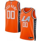 Men's Los Angeles Clippers Custom Ornage 2025 City Heat Press Jersey