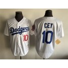 Men's Los Angeles Dodgers #10 Ron Cey White Throwback Jersey