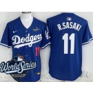 Men's Los Angeles Dodgers #11 Roki Sasaki Blue 2025 World Series Limited Jersey