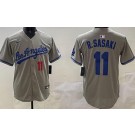 Men's Los Angeles Dodgers #11 Roki Sasaki Gray Alternate Limited Jersey