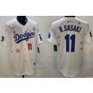 Men's Los Angeles Dodgers #11 Roki Sasaki White 2025 Tokyo Series Limited Jersey