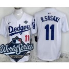 Men's Los Angeles Dodgers #11 Roki Sasaki White 2025 World Series Limited Jersey