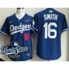 Men's Los Angeles Dodgers #16 Will Smith Blue 2025 World Series Limited Jersey