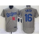 Men's Los Angeles Dodgers #16 Will Smith Gray Authentic Jersey