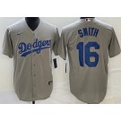 Men's Los Angeles Dodgers #16 Will Smith Gray Cool Base Jersey