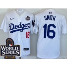 Men's Los Angeles Dodgers #16 Will Smith White 2024 World Series Limited Jersey