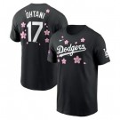 Men's Los Angeles Dodgers #17 Shohei Ohtani Black 2025 Tokyo Series T Shirt