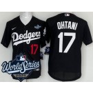 Men's Los Angeles Dodgers #17 Shohei Ohtani Black 2025 World Series Cool Base Jersey
