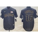 Men's Los Angeles Dodgers #17 Shohei Ohtani Black Stripes Japan Cool Base Jersey