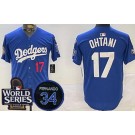 Men's Los Angeles Dodgers #17 Shohei Ohtani Blue 2024 World Series Fernando Patch Limited Jersey