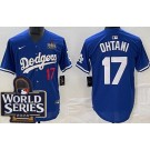 Men's Los Angeles Dodgers #17 Shohei Ohtani Blue 2024 World Series Limited Jersey