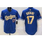 Men's Los Angeles Dodgers #17 Shohei Ohtani Blue 2025 Gold Collection Limited Jersey