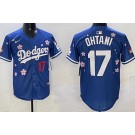 Men's Los Angeles Dodgers #17 Shohei Ohtani Blue 2025 Tokyo Series Limited Jersey