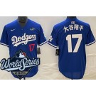 Men's Los Angeles Dodgers #17 Shohei Ohtani Blue Japanese 2025 World Series Limited Jersey