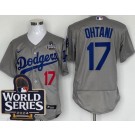 Men's Los Angeles Dodgers #17 Shohei Ohtani Gray 2024 World Series Authentic Jersey
