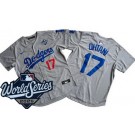Men's Los Angeles Dodgers #17 Shohei Ohtani Gray 2025 World Series Limited Cool Base Jersey