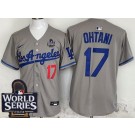 Men's Los Angeles Dodgers #17 Shohei Ohtani Gray Alternate 2024 World Series Limited Jersey