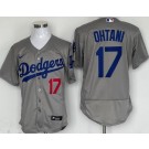 Men's Los Angeles Dodgers #17 Shohei Ohtani Gray Authentic Jersey