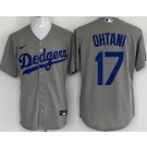 Men's Los Angeles Dodgers #17 Shohei Ohtani Gray Cool Base Jersey