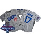 Men's Los Angeles Dodgers #17 Shohei Ohtani Gray Limited 2024 World Series Champions Cool Base Jersey
