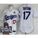 Men's Los Angeles Dodgers #17 Shohei Ohtani White 2024 World Series Authentic Jersey