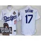 Men's Los Angeles Dodgers #17 Shohei Ohtani White 2024 World Series Limited Jersey