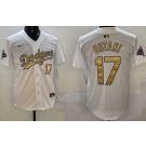 Men's Los Angeles Dodgers #17 Shohei Ohtani White 2025 Gold Collection Limited Jersey