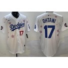 Men's Los Angeles Dodgers #17 Shohei Ohtani White 2025 Tokyo Series Limited Jersey