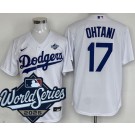 Men's Los Angeles Dodgers #17 Shohei Ohtani White 2025 World Series Cool Base Jersey