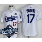 Men's Los Angeles Dodgers #17 Shohei Ohtani White 2025 World Series Limited Jersey