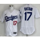 Men's Los Angeles Dodgers #17 Shohei Ohtani White Authentic Jersey