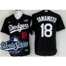 Men's Los Angeles Dodgers #18 Yoshinobu Yamamoto Black 2025 World Series Cool Base Jersey
