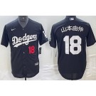 Men's Los Angeles Dodgers #18 Yoshinobu Yamamoto Black Japanese Player Number Cool Base Jersey