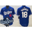 Men's Los Angeles Dodgers #18 Yoshinobu Yamamoto Blue 2025 World Series Limited Jersey