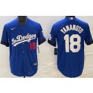 Men's Los Angeles Dodgers #18 Yoshinobu Yamamoto Blue City Player Number Cool Base Jersey
