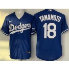 Men's Los Angeles Dodgers #18 Yoshinobu Yamamoto Blue Cool Base Jersey