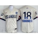 Men's Los Angeles Dodgers #18 Yoshinobu Yamamoto Cream 2024 City Connect Limited Jersey