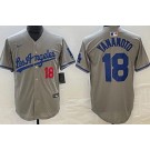 Men's Los Angeles Dodgers #18 Yoshinobu Yamamoto Gray Alternate Limited Jersey