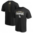 Men's Los Angeles Dodgers #22 Clayton Kershaw Black 2020 World Series Champions T Shirt 1001