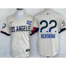 Men's Los Angeles Dodgers #22 Clayton Kershaw Cream 2024 City Connect Limited Jersey