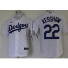 Men's Los Angeles Dodgers #22 Clayton Kershaw White 2020 Cool Base Jersey