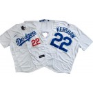 Men's Los Angeles Dodgers #22 Clayton Kershaw White Authentic Jersey