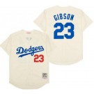 Men's Los Angeles Dodgers #23 Kirk Gibson Cream Throwback Jersey