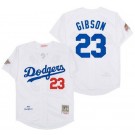 Men's Los Angeles Dodgers #23 Kirk Gibson White 1988 Throwback Jersey