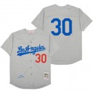 Men's Los Angeles Dodgers #30 Maury Wills Gray 1963 Throwback Jersey