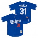 Men's Los Angeles Dodgers #31 Mike Piazza Blue Mesh Throwback Jersey