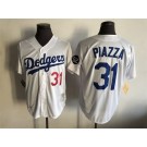 Men's Los Angeles Dodgers #31 Mike Piazza White Throwback Jersey