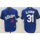 Men's Los Angeles Dodgers #31 Tyler Glasnow Blue City Player Number Cool Base Jersey